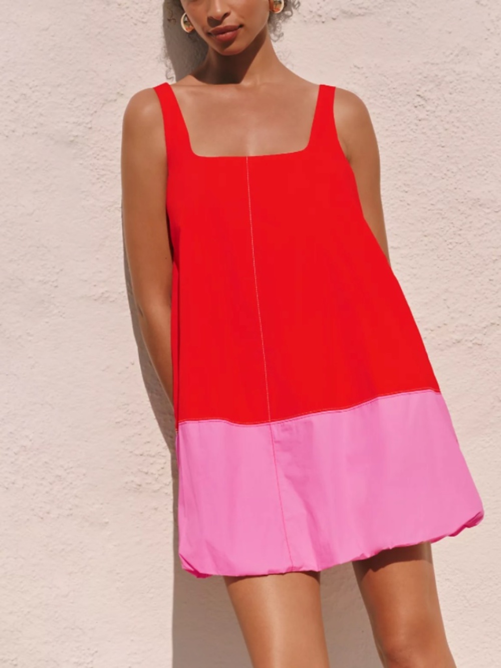 Maeve Poplin Bubble Mini Dress